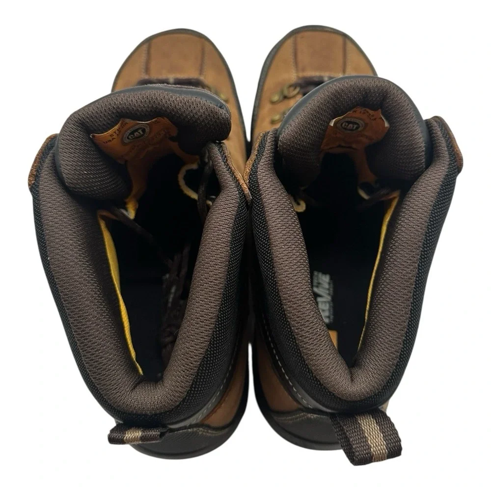 Caterpillar Threshold Work Boots Mens Sz 13 M Brown Waterproof Steel Toe‎ P90935